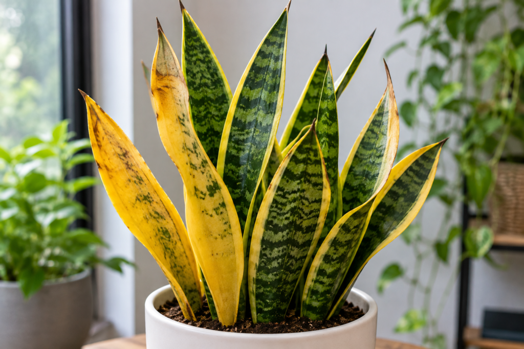 Snake Plant yellow leaves