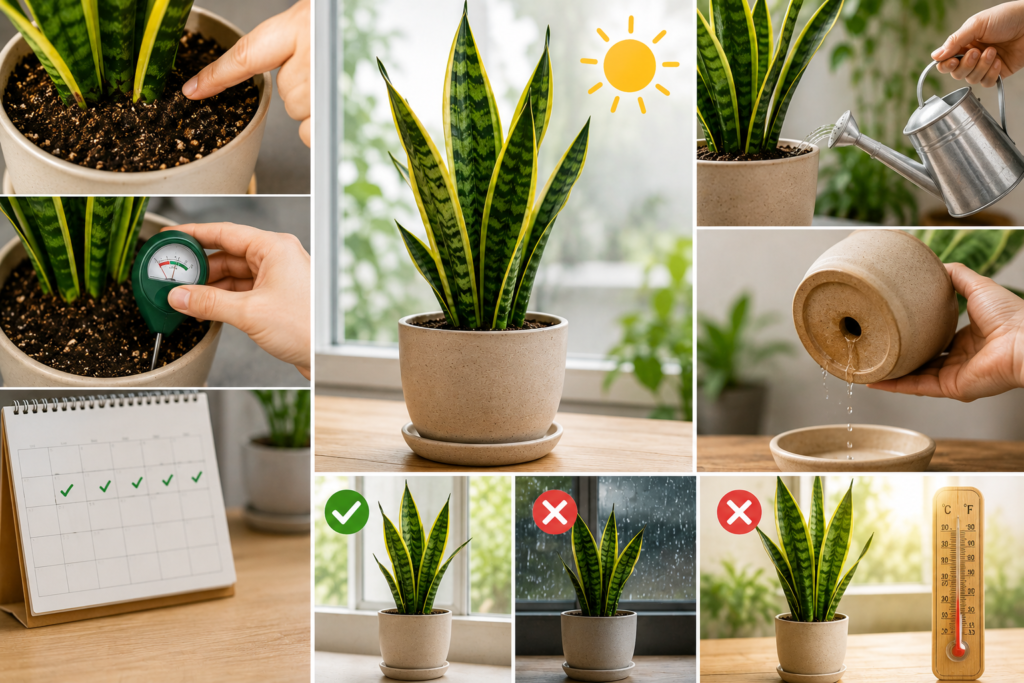 Snake plant watering guide summer
