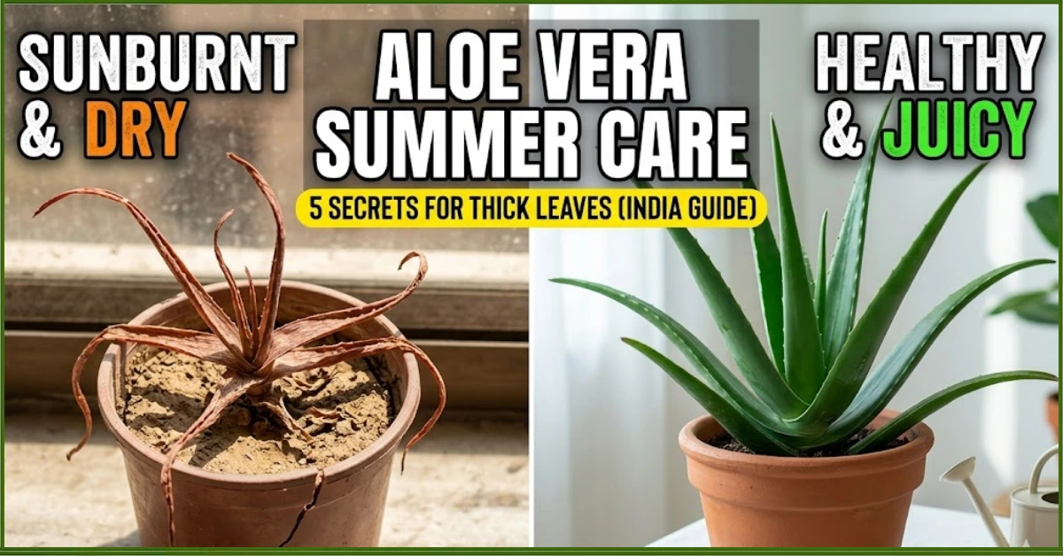Aloe Vera plant care in summer: How to get thick & juicy leaves (India Guide)