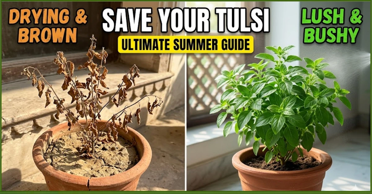 Tulsi plant care in summer: How to save a drying Tulsi plant from brown leaves (India Guide)