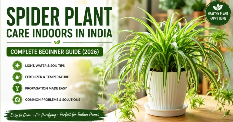 Healthy Spider Plant Care Indoors in India with watering, light, soil, fertilizer, propagation, and plant care tips for beginners.